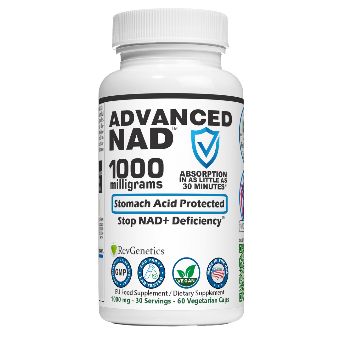 RevGenetics Advanced NAD 1000 mg: 60 500mg Capsules AdvancedNAD1000-front Member Products,All Products