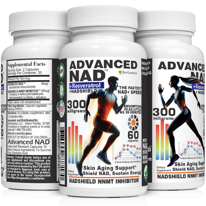 RevGenetics Advanced NAD & NADSHIELD - STOP NAD+ Deficiency - NAD Supplement Advanced_NAD_300_-_g Member Products,All Products